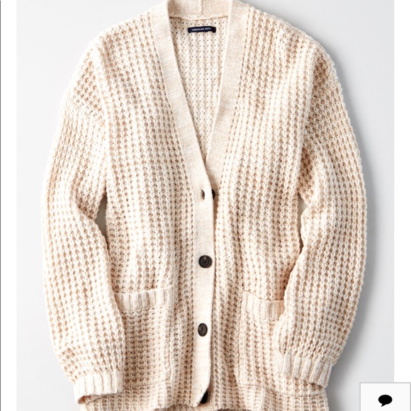 Ae Slouchy Waffle Cardigan 